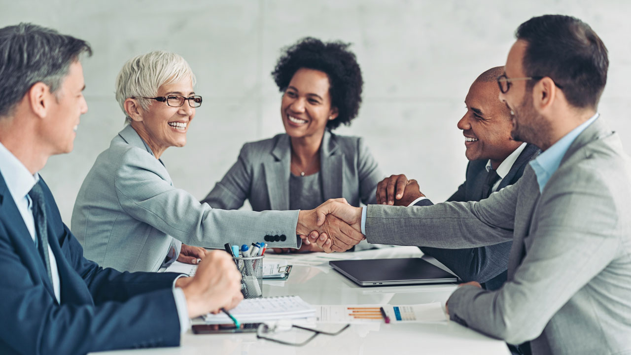 Professionals having meeting